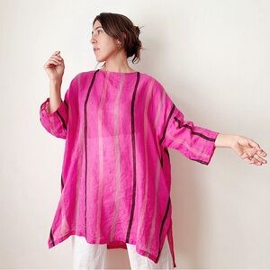 NWT Ichi Antiquites Striped Linen Tunic